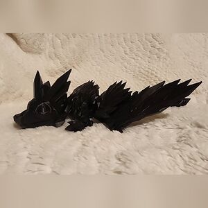Black Angular Dragon Sculpture